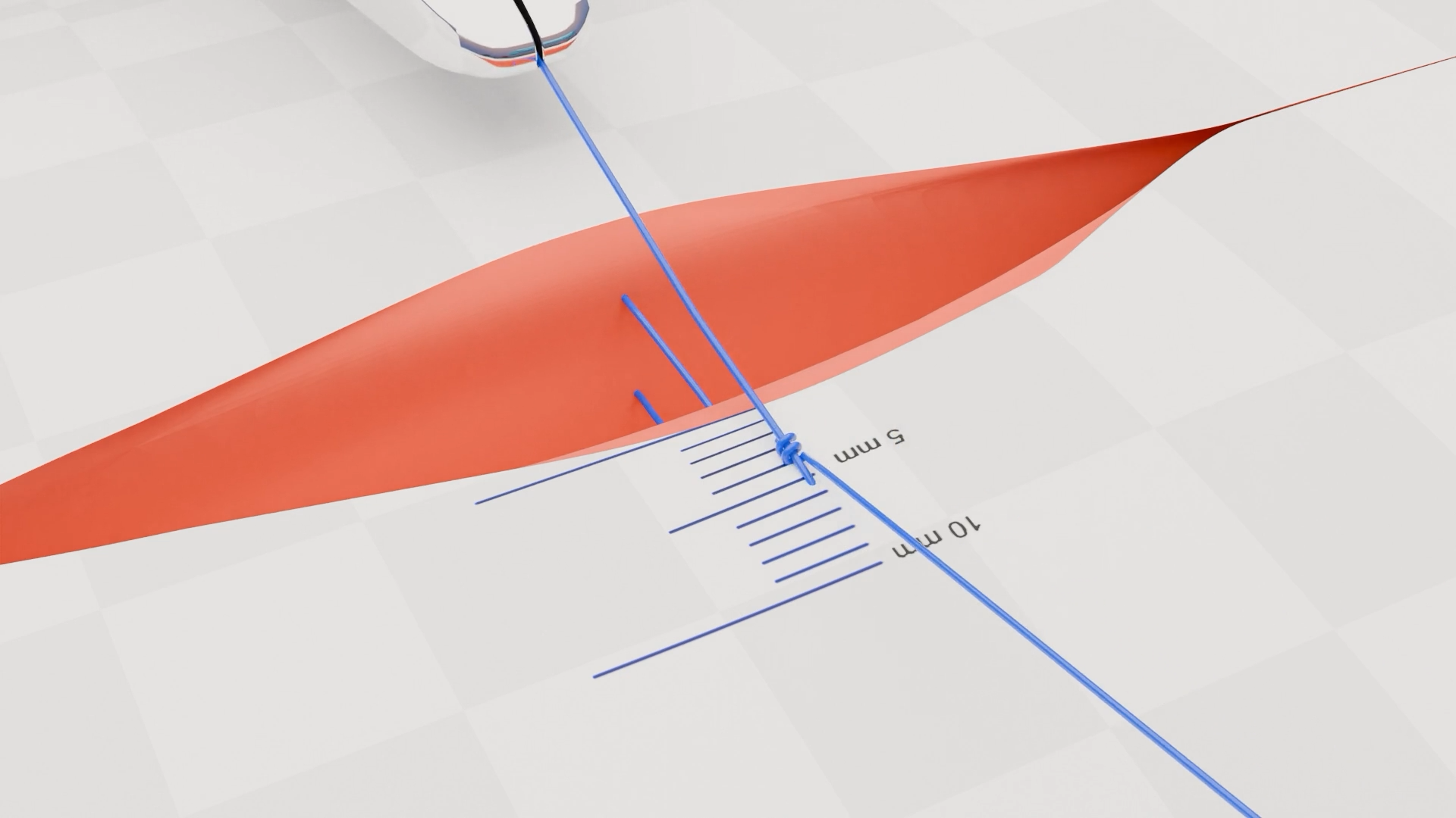 3D animation of Half Buried Vertical Mattress Suture used in surgical training
